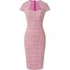 image:imageGRACE KARIN Womens Gorgeous Pencil Dress Cap Sleeve Tweed Pencil Dress for WorkPink