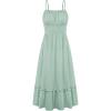 image:imageGRACE KARIN Womens Summer Maxi Dress 2026Smocked Ruched Bust Sundress with Adjustable Straps amp PocketsBeach Vacation DressLight Green