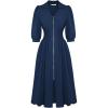 image:imageGRACE KARIN Womens Summer Midi Dress 2026 A Line Business Office Work Dress Fit and Flare Zipper 34 Sleeve Dress with PocketNavy Blue