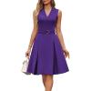 image:imageGRACE KARIN Womens Wear to Work Dresses 2026 Business Office Fit and Flare Midi Dress Church Outfits with PocketsDark Purple