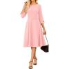 image:imageGRACE KARIN Work Dresses for Women 2026 34 Sleeve Fit and Flare Business Midi Dress Classy Office Dresses with PocketsLight Pink