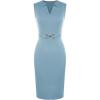 image:imageGRACE KARIN Work Dresses for Women 2026V Neck Business Office Bodyon DressSleeveless Pencil Semi Formal Midi DressGray Blue