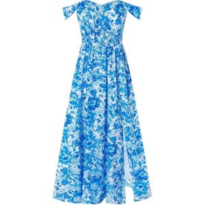 image:imageGRACE KARIN 2026 Womens Summer Floral Wedding Guest DressBeach Flowy A Line Maxi Off Shoulder Bridesmaid DressesBlue Floral