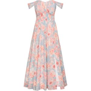 image:imageGRACE KARIN 2026 Womens Summer Floral Wedding Guest DressBeach Flowy A Line Maxi Off Shoulder Bridesmaid DressesLight Blue Pink