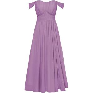 image:imageGRACE KARIN 2026 Womens Summer Floral Wedding Guest DressBeach Flowy A Line Maxi Off Shoulder Bridesmaid DressesLilac