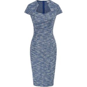 image:imageGRACE KARIN Womens Gorgeous Pencil Dress Cap Sleeve Tweed Pencil Dress for WorkBlue Textured