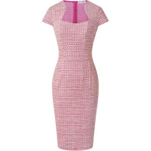 image:imageGRACE KARIN Womens Gorgeous Pencil Dress Cap Sleeve Tweed Pencil Dress for WorkPink