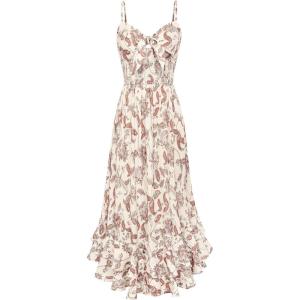 image:imageGRACE KARIN Womens Maxi Floral Sundresses Summer Beach Boho Dress Spaghetti Strap Dresses Casual Fashion Clothes with PocketsBeige Floral