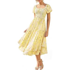 image:imageGRACE KARIN Womens Summer Floral Maxi Dress 2026 Flowy Wedding Guest Dress A Line Boho Dresses Fashion Clothing with PocketsYellow Floral