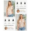 image:imageGRACE KARIN 2026 Womens Mesh Tops Summer Ruffle Sleeve Dressy Casual Top Floral Wrap Blouse Fashion OutfitsBeige