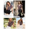 image:imageGRACE KARIN 2026 Womens Mesh Tops Summer Ruffle Sleeve Dressy Casual Top Floral Wrap Blouse Fashion OutfitsBlack Purple