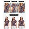 image:imageGRACE KARIN 2026 Womens Mesh Tops Summer Ruffle Sleeve Dressy Casual Top Floral Wrap Blouse Fashion OutfitsBlack Purple