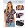 image:imageGRACE KARIN 2026 Womens Mesh Tops Summer Ruffle Sleeve Dressy Casual Top Floral Wrap Blouse Fashion OutfitsBlack Purple