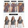 image:imageGRACE KARIN 2026 Womens Mesh Tops Summer Ruffle Sleeve Dressy Casual Top Floral Wrap Blouse Fashion OutfitsBlack White