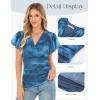 image:imageGRACE KARIN 2026 Womens Mesh Tops Summer Ruffle Sleeve Dressy Casual Top Floral Wrap Blouse Fashion OutfitsBlue