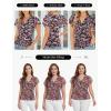 image:imageGRACE KARIN 2026 Womens Mesh Tops Summer Ruffle Sleeve Dressy Casual Top Floral Wrap Blouse Fashion OutfitsFloral
