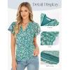image:imageGRACE KARIN 2026 Womens Mesh Tops Summer Ruffle Sleeve Dressy Casual Top Floral Wrap Blouse Fashion OutfitsGreen White
