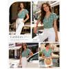 image:imageGRACE KARIN 2026 Womens Mesh Tops Summer Ruffle Sleeve Dressy Casual Top Floral Wrap Blouse Fashion OutfitsGreen White