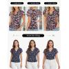 image:imageGRACE KARIN 2026 Womens Mesh Tops Summer Ruffle Sleeve Dressy Casual Top Floral Wrap Blouse Fashion OutfitsNavy Floral