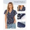image:imageGRACE KARIN 2026 Womens Mesh Tops Summer Ruffle Sleeve Dressy Casual Top Floral Wrap Blouse Fashion OutfitsNavy Floral