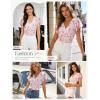 image:imageGRACE KARIN 2026 Womens Mesh Tops Summer Ruffle Sleeve Dressy Casual Top Floral Wrap Blouse Fashion OutfitsPink White