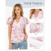 image:imageGRACE KARIN 2026 Womens Mesh Tops Summer Ruffle Sleeve Dressy Casual Top Floral Wrap Blouse Fashion OutfitsPink White