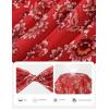 image:imageGRACE KARIN 2026 Womens Mesh Tops Summer Ruffle Sleeve Dressy Casual Top Floral Wrap Blouse Fashion OutfitsRed