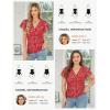 image:imageGRACE KARIN 2026 Womens Mesh Tops Summer Ruffle Sleeve Dressy Casual Top Floral Wrap Blouse Fashion OutfitsRed