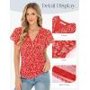 image:imageGRACE KARIN 2026 Womens Mesh Tops Summer Ruffle Sleeve Dressy Casual Top Floral Wrap Blouse Fashion OutfitsRed White