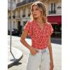 image:imageGRACE KARIN 2026 Womens Mesh Tops Summer Ruffle Sleeve Dressy Casual Top Floral Wrap Blouse Fashion OutfitsRed White