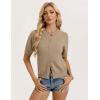 image:imageGRACE KARIN Womens Casual Short Sleeve Cardigan Lightweight Summer Cardigan Sweater 2026 Button Up Cropped Shrug SweaterDeep Khaki