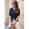 image:imageGRACE KARIN Womens Casual Short Sleeve Cardigan Lightweight Summer Cardigan Sweater 2026 Button Up Cropped Shrug SweaterNavy Blue