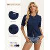 image:imageGRACE KARIN Womens Casual Short Sleeve Cardigan Lightweight Summer Cardigan Sweater 2026 Button Up Cropped Shrug SweaterNavy Blue