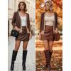 image:imageGRACE KARIN Cardigan Sweaters for Women Lightweight Long Sleeve Cropped Cardigan Spring Summer Fashion Clothing Outfits ShrugContrast Brown
