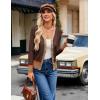 image:imageGRACE KARIN Cardigan Sweaters for Women Lightweight Long Sleeve Cropped Cardigan Spring Summer Fashion Clothing Outfits ShrugContrast Brown