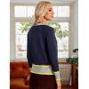 image:imageGRACE KARIN Cardigan Sweaters for Women Lightweight Long Sleeve Cropped Cardigan Spring Summer Fashion Clothing Outfits ShrugContrast Dark Blue