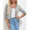 image:imageGRACE KARIN Cardigan Sweaters for Women Lightweight Long Sleeve Cropped Cardigan Spring Summer Fashion Clothing Outfits ShrugContrast Grey