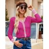 image:imageGRACE KARIN Cardigan Sweaters for Women Lightweight Long Sleeve Cropped Cardigan Spring Summer Fashion Clothing Outfits ShrugHot Pink