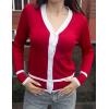 image:imageGRACE KARIN Cardigan Sweaters for Women Lightweight Long Sleeve Cropped Cardigan Spring Summer Fashion Clothing Outfits ShrugRed White