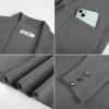 image:imageGRACE KARIN Long Cardigans for Women Long Sleeve Open Front Cardigan Sweaters Lightweight Spring Jacket with PocketsDark Gray