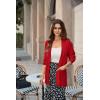 image:imageGRACE KARIN Long Cardigans for Women Long Sleeve Open Front Cardigan Sweaters Lightweight Spring Jacket with PocketsRed