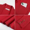 image:imageGRACE KARIN Long Cardigans for Women Long Sleeve Open Front Cardigan Sweaters Lightweight Spring Jacket with PocketsRed
