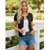 image:imageGRACE KARIN Short Sleeve Cardigan Summer Button up Sweaters for Women Lightweight Crew Neck Casual OutfitsBlack