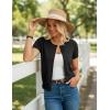 image:imageGRACE KARIN Short Sleeve Cardigan Summer Button up Sweaters for Women Lightweight Crew Neck Casual OutfitsBlack
