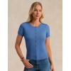 image:imageGRACE KARIN Short Sleeve Cardigan Summer Button up Sweaters for Women Lightweight Crew Neck Casual OutfitsBlue