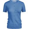 image:imageGRACE KARIN Short Sleeve Cardigan Summer Button up Sweaters for Women Lightweight Crew Neck Casual OutfitsBlue