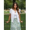image:imageGRACE KARIN Short Sleeve Cardigan Summer Button up Sweaters for Women Lightweight Crew Neck Casual OutfitsBright White