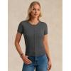 image:imageGRACE KARIN Short Sleeve Cardigan Summer Button up Sweaters for Women Lightweight Crew Neck Casual OutfitsGray Heather