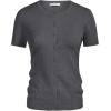 image:imageGRACE KARIN Short Sleeve Cardigan Summer Button up Sweaters for Women Lightweight Crew Neck Casual OutfitsGray Heather