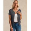 image:imageGRACE KARIN Short Sleeve Cardigan Summer Button up Sweaters for Women Lightweight Crew Neck Casual OutfitsGray Heather